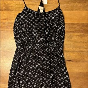 Loft Black and White Patterned Dress